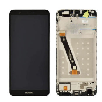 Дисплей (экран) для Huawei P Smart (FIG-L31/FIG-LX1)/Enjoy 7s + тачскрин, черный, с передней панелью, оригинал