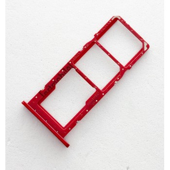 Лоток для сим карты и карты памяти для Samsung A025F Galaxy A02s Dual Sim, красный, на две Sim-карты