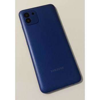 Задняя крышка для Samsung A035F Galaxy A03, синяя + стекло камеры 