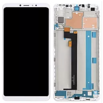 Дисплей (экран) для Xiaomi Mi Max 3 + touchscreen, белый,  с передней панелью 