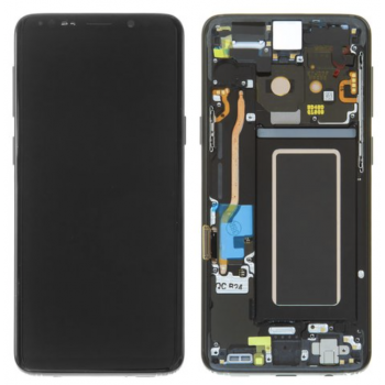 Дисплей (экран) для Samsung G960F Galaxy S9 + тачскрин, черный, Midnight Black, с передней панелью, оригинал