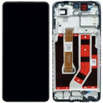 Дисплей (екран) для Realme C55/Narzo N55/Oppo A1/A98 5G чорний, оригінал PRC з передньою панеллю