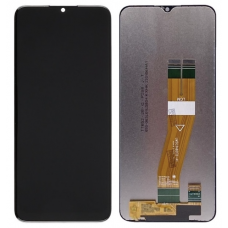 Дисплей (екран) для Samsung A037 Galaxy A03s чорний, 160.5 x 72 mm, з жовтим шлейфом