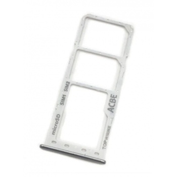 Держатель (лоток) Sim-карты и карты памяти для Samsung A325F Galaxy A32 Dual, белый, Awesome White, на две Sim-карты 