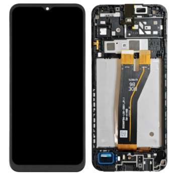 Дисплей (екран) для Samsung A146B Galaxy A14 5G, чорний, OEM, з передньою панеллю