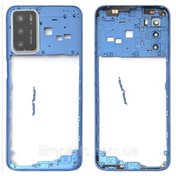 Рамка корпусу для Oppo A16/A16s/A54s, блакитна, Pearl Blue