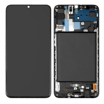 Дисплей (экран) для Samsung A705 Galaxy A70, черный, с сенсорным экраном, Original (PRC), c панелью