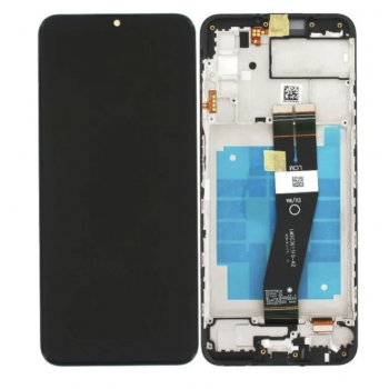 Дисплей (экран) для Samsung A037G Galaxy A03s + тачскрин, черный, с черным шлейфом, с передней панелью