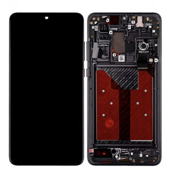 Дисплей (экран) для Huawei Mate 20 + тачскрин, черный, с передней панелью 