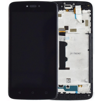 Дисплей (экран) для Motorola XT1750 Moto C + тачскрин, черный, с передней панелью