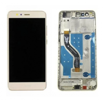 Дисплей (экран) для Huawei P10 Lite (WAS-LX1/LX2/LX3) + тачскрин, белый, с передней панелью золотоистого цвета