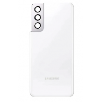 Задняя крышка для Samsung G991B Galaxy S21, белая, оригинал (Китай) + стекло камеры 