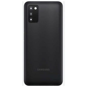 Задняя крышка для Samsung A037F Galaxy A03s, черная, оригинал (Китай) + стекло камеры 