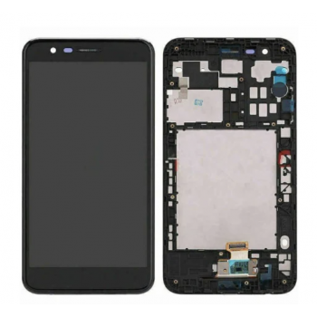 Дисплей (экран) для LG K11 Plus 2018 + тачскрин, черный, с передней панелью 