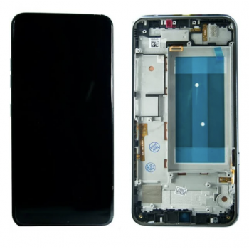 Дисплей (экран) для LG K50/Q60/K12 Max/K12 Prime + тачскрин, черный, с передней панелью, оригинал (Китай)