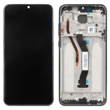 Дисплей (экран) для Xiaomi Redmi Note 8/ Note 8 2021 + тачскрин, с передней панелью, черный оригинал