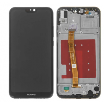 Дисплей (экран) для Huawei P20 Lite Dual Sim (ANE-L21) + тачскрин, черный, с передней панелью 