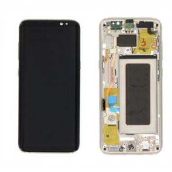 Дисплей (екран) для Samsung G950 Galaxy S8 чорний, OLED (Small LCD), з рамкою золотистого кольору, Maple Gold