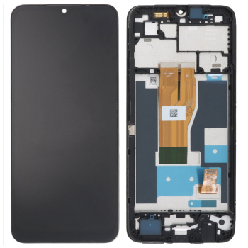 Дисплей (екран) для Realme C33 чорний, оригінал PRC, з рамкою