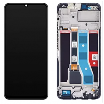 Дисплей (екран) для Realme C51 чорний, оригінал PRC, з рамкою