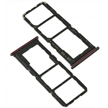 Слот Sim-карты и карты памяти для Vivo Y15, красный, Burgundy Red, на две Sim-карты 