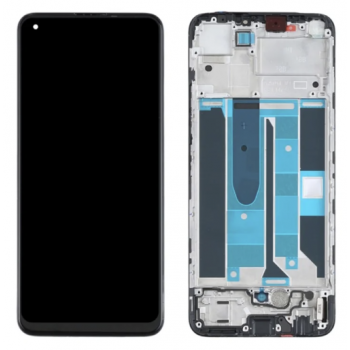 Дисплей (экран) для Realme 8 4G/8 Pro + touchscreen, черный, Amoled, оригинал (Китай) с передней панелью 