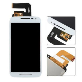 Дисплей (экран) для Motorola XT1540 Moto G3 (3rd Gen)/XT1541/XT1544/XT1548/XT1550 + тачскрин, белый, оригинал 