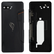 Задняя крышка для Asus ROG Phone 2 ZS660KL, черная, Glossy Black, оригинал (Китай) + стекло камеры 