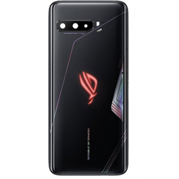Задняя крышка для Asus ROG Phone 3 ZS661KS, черная, Black Glare, оригинал (Китай) + стекло камеры 