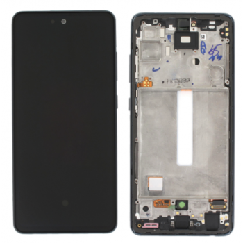 Дисплей (экран) для Samsung A525F Galaxy A52/A526B + тачскрин, черный, OLED, хорошего качества, с широкой рамкой, с передней панелью серебристого цвет