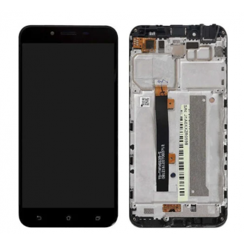 Дисплей (экран) для Asus ZenFone 3 Max 5.5 дюймов(ZC553KL)+ тачскрин черный Titanium Gray, с передней панелью