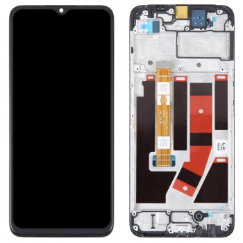 Дисплей (экран) для Oppo A57 4G/A57 5G/A57e + touchscreen, черный, с передней панелью, оригинал (Китай) 