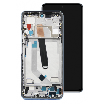 Дисплей (екран) для Xiaomi Poco F3/Mi 11i/Mi 11X/Redmi K40, чорний, TFT, з передньою панеллю синього кольору, Dee