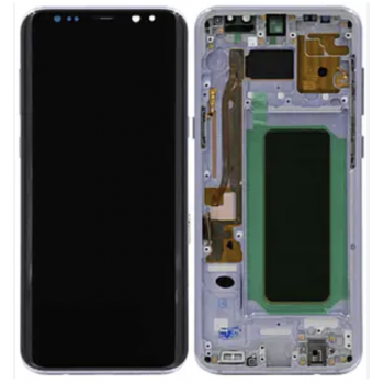 Дисплей (екран) для Samsung G950 Galaxy S8 чорний, OLED (Small LCD), з рамкою сірого кольору, Orchid Gray
