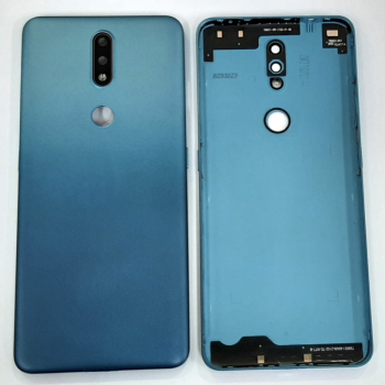 Задняя крышка для Nokia 2.4, голубая, Fjord, оригинал (Китай) + стекло камеры 
