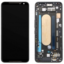Дисплей (экран) для Asus ROG Phone 2 ZS660KL + тачскрин, черный, Amoled, оригинал (Китай) с передней панелью 
