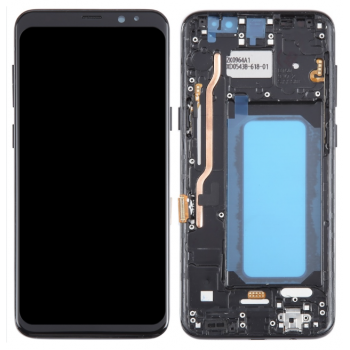 Дисплей (екран) для Samsung G950 Galaxy S8 чорний, OLED (Small LCD), з рамкою, Midnight Black