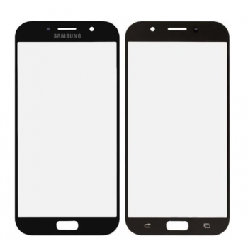 Стекло (для ремонта дисплея) Samsung A720F Galaxy A7 (2017), черное, Black Sky + OCA