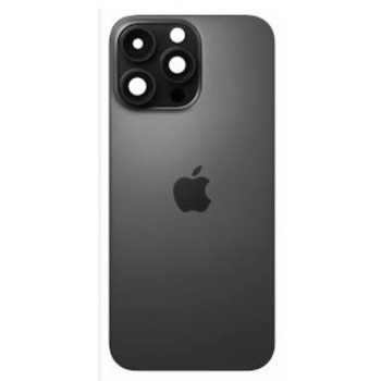 Задня кришка iPhone 16 Pro Max чорна, Black Titanium, з рамкою, в комплекті скло камери, магнітне кільце, оригінал PRC