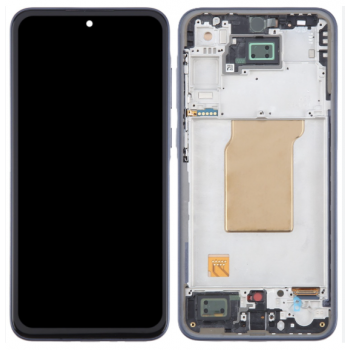 Дисплей (екран) для Samsung A356 Galaxy A35 чорний, TFT, без функції відбитка пальця, з рамкою синього кольору, Navy
