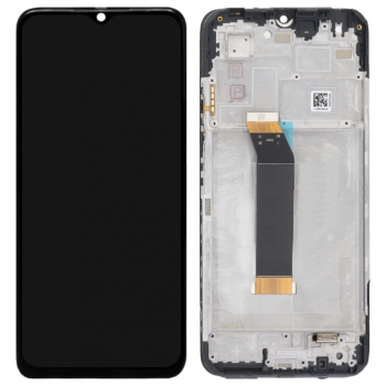 Дисплей (екран) для Xiaomi Poco M5/Poco M4 5G/Redmi 10 5G/Note 11E 5G/Note 11R, чорний, з передньою панеллю