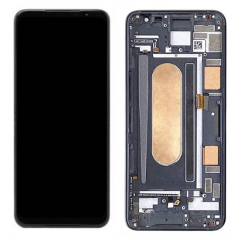 Дисплей (экран) для Asus ROG Phone 3 ZS661KS/ZS661KL + тачскрин, черный, Amoled, оригинал (Китай)  с передней панелью 