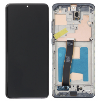 Дисплей (екран) для Samsung G988 Galaxy S20 Ultra чорний, TFT, з рамкою, Cosmic Black
