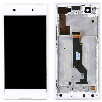 Дисплей (экран) для Sony G3112 Xperia XA1 Dual/G3116/G3121/G3123/G3125 + тачскрин, белый , с передней панелью