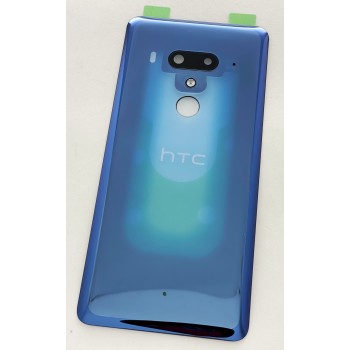 Задняя крышка HTC U12+, синяя, Translucent Blue, оригинал (Китай) + стекло камеры 