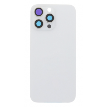 Задня кришка iPhone 16 Pro Max біла, White Titanium, з рамкою, в комплекті скло камери, магнітне кільце, оригінал PRC
