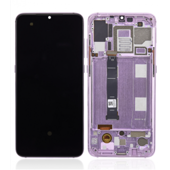 Дисплей (экран) для Xiaomi Mi 9 + тачскрин, черный, OLED, с узкой рамкой, хорошего качества, с передней панелью фиолетового цвета, Lavender Violet 