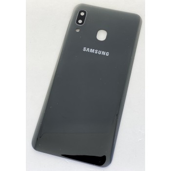 Задняя крышка для Samsung A205 Galaxy A20 2019, черная, оригинал 