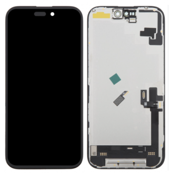 Дисплей (екран) для iPhone 16 чорний, OLED Soft DD