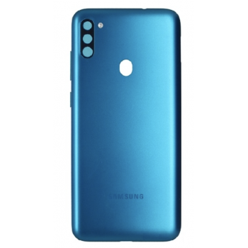 Задняя крышка для Samsung M115F Galaxy M11, синяя, Metallic Blue, оригинал (Китай) + стекло камеры 